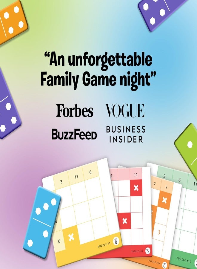 The Uzzle Uzzle Games - Sudonumo Domino - 24 Dominoes, 120 Puzzles, Multi-Level Difficulty (A-D), 2-4 Players, Ages 6+ - Fast-Paced Mind Games - Travel Games for Family Fun - Image 3